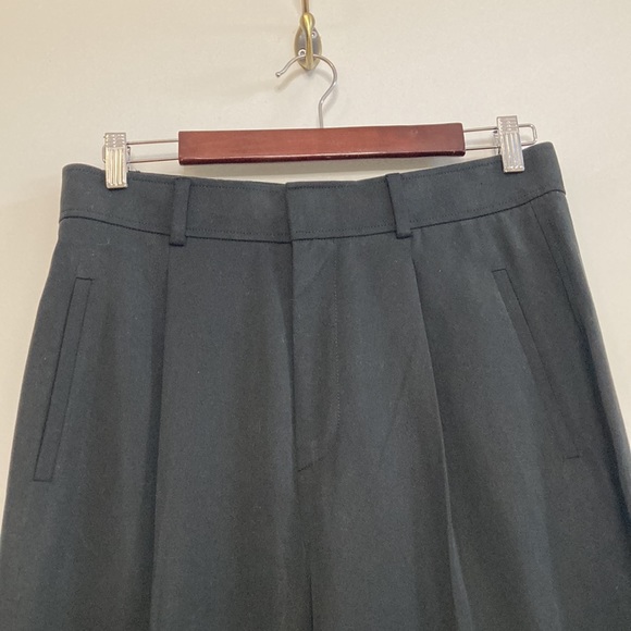 Everlane Black Wide Leg Pants Size 8 Cotton Lyocell High Waist Trousers - Picture 3 of 11